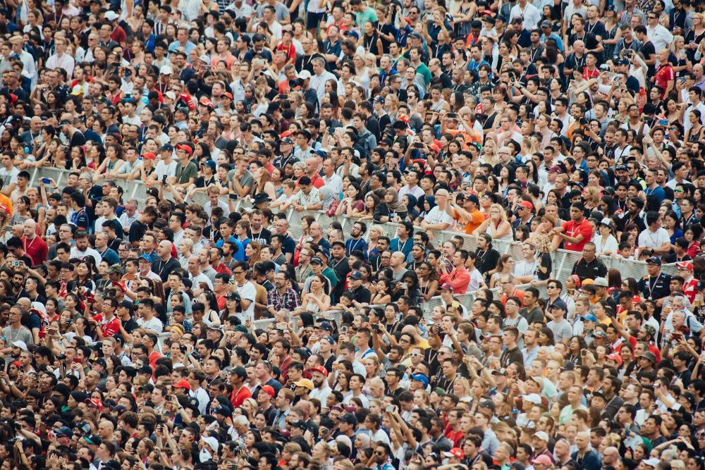 Crowd of many people